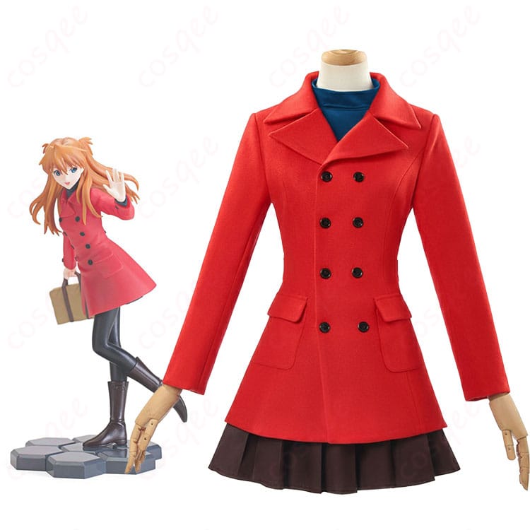 惣流・アスカ・ラングレー コミック版コート姿のコスプレ衣装一式を着用イメージで示した全体図