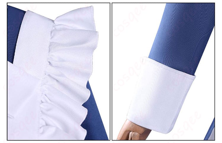 メイド服の肩と袖口ディテール。適度な puff とギャザーでクラシック感を再現。