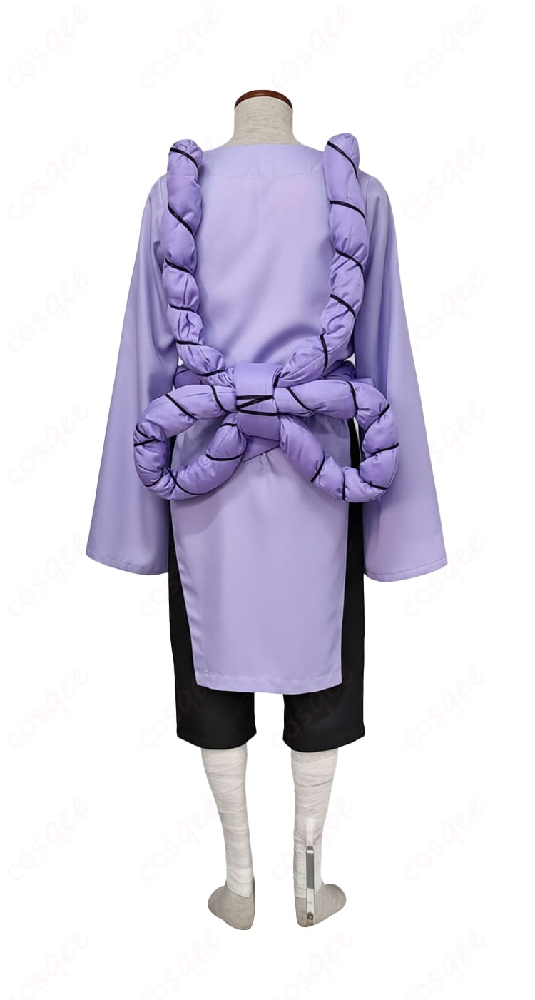 NARUTO-ナルト- 君麻呂 コスプレ衣装の背面。帯の結びと腰飾りの形状、音隠れ風のバックスタイルを確認できるショット