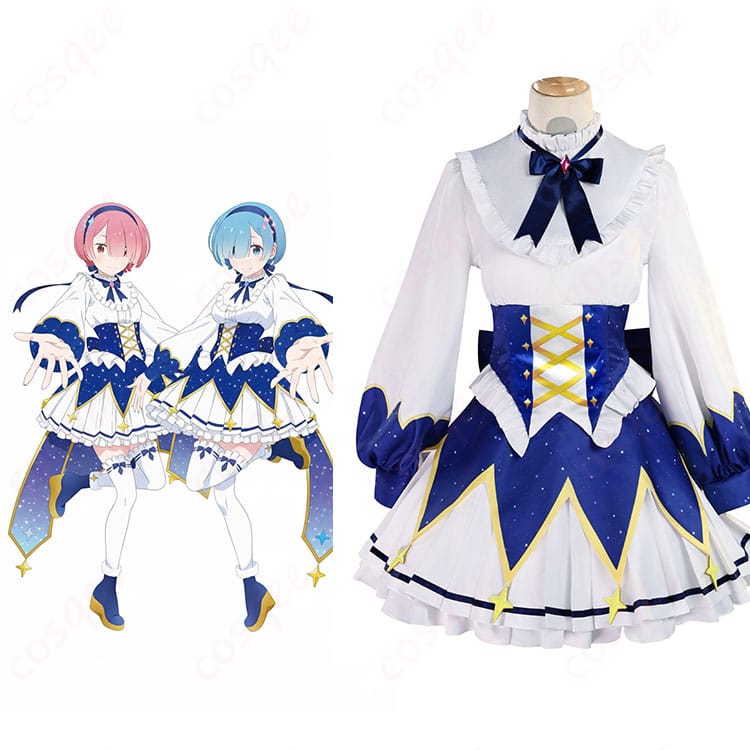 レム 誕生日生活2025 コスプレ衣装を着用したモデル全身。キャラクターの雰囲気と配色を再現した着用イメージ