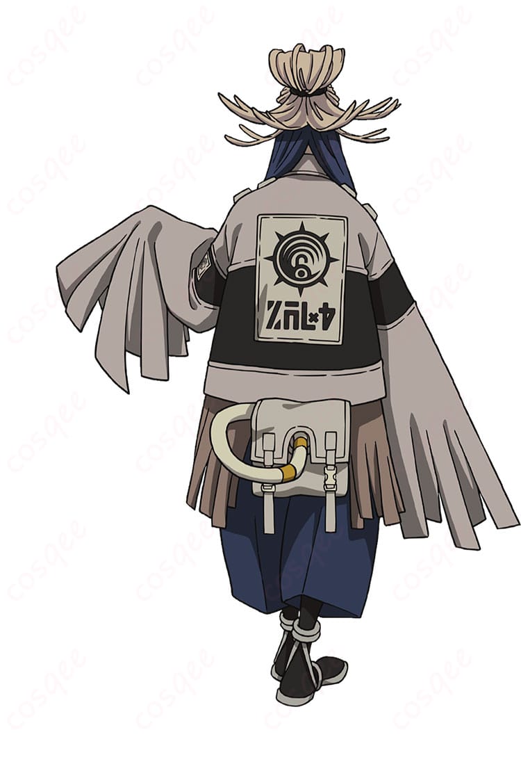 ガチアクタ タムジー・カイネスのコスプレ衣装 背面。ライン取りと後ろ姿のシルエット、装飾の配置まで忠実に再現した背面スタイル