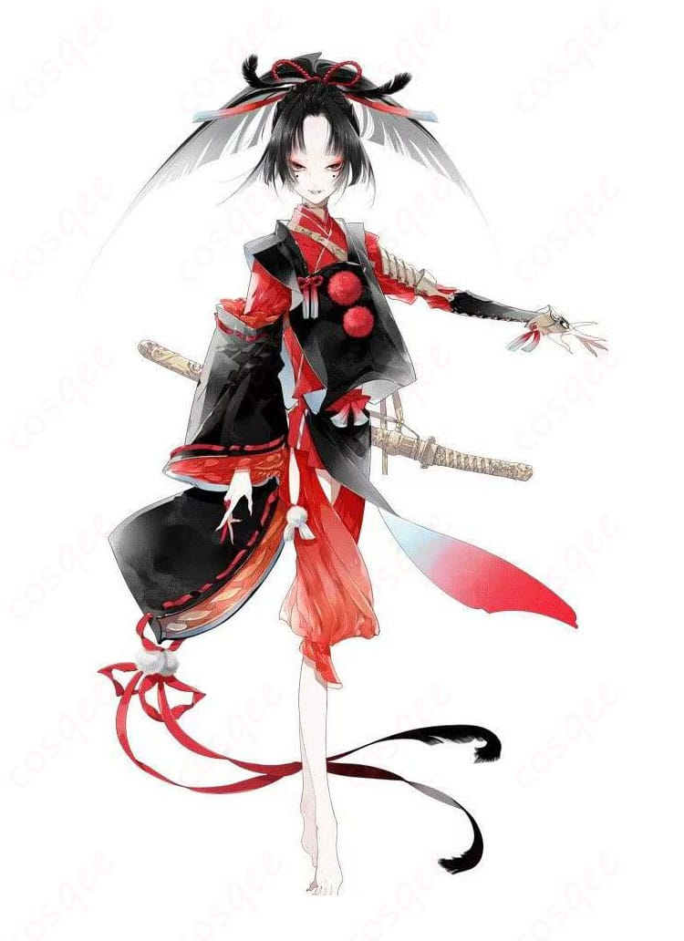 小烏丸 コスプレ衣装の正面全身。刀剣乱舞-ONLINE-の雰囲気を忠実に表現した和装シルエットとバランスを確認できる画像