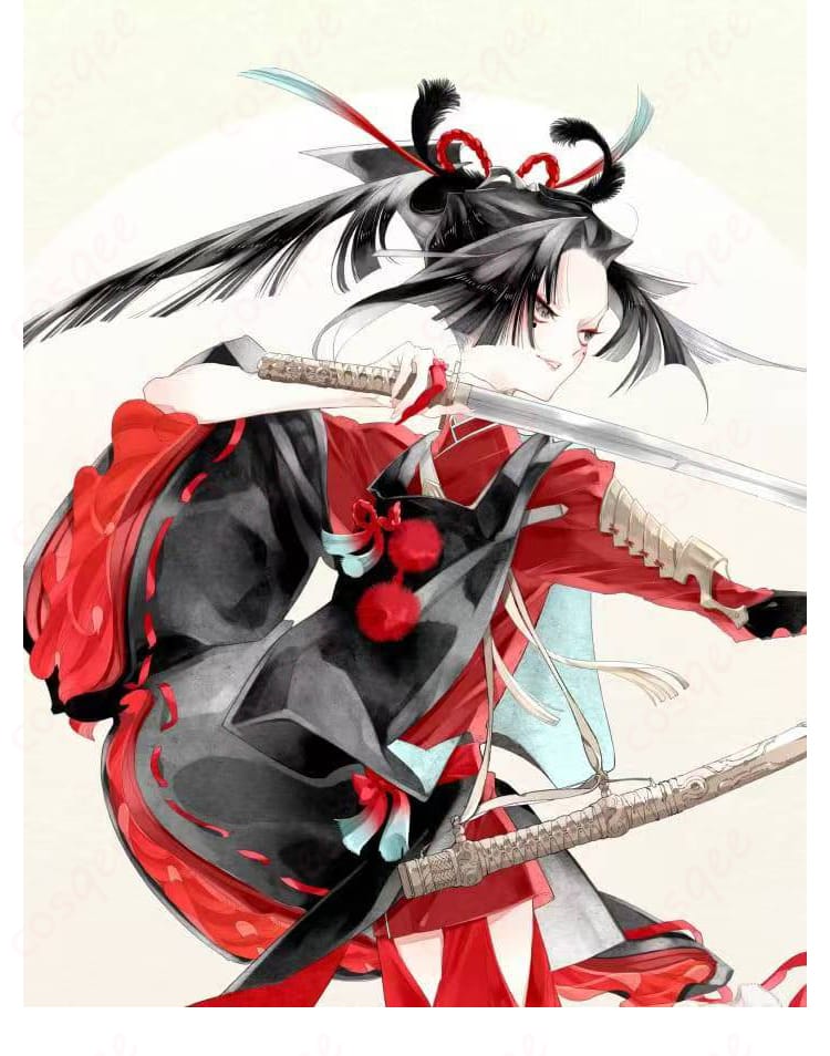 小烏丸 コスプレ衣装の側面。袖の長さや裾さばき、横から見たシルエットが分かるイベント・撮影向け確認画像