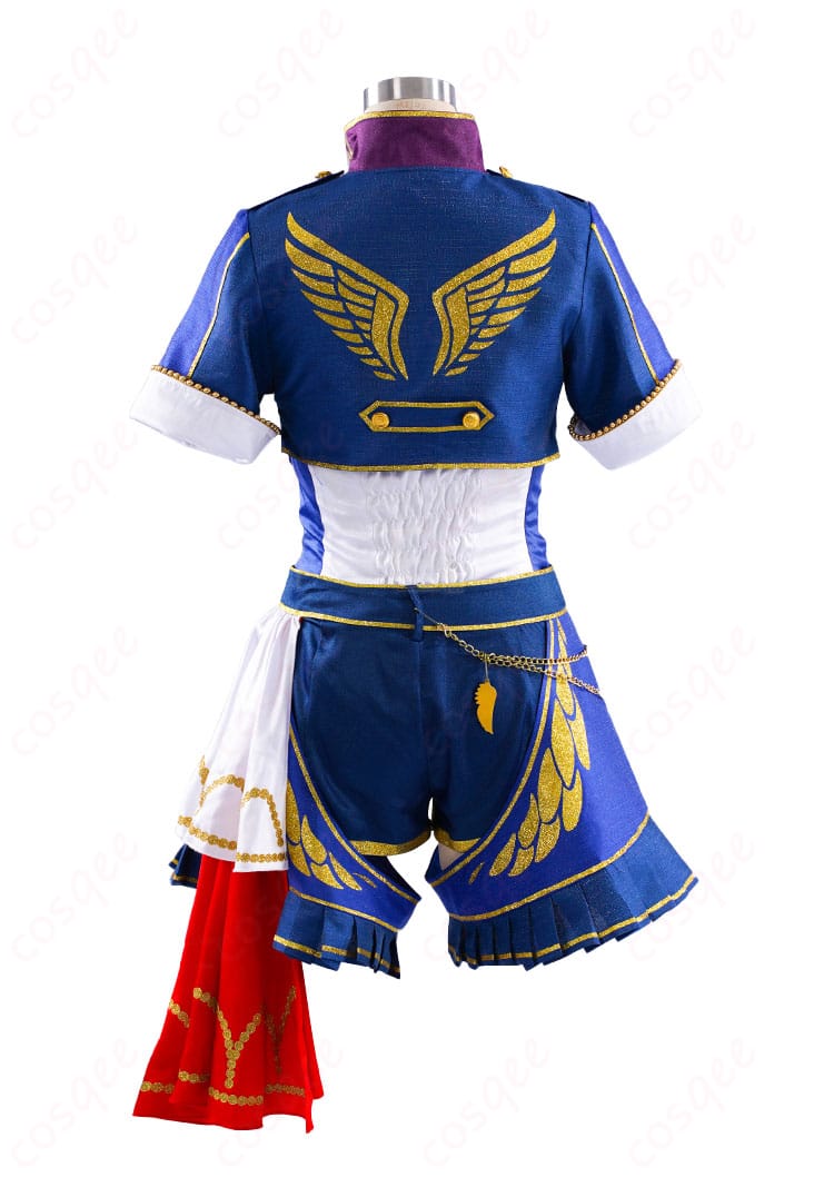 プリパラポリス ゴーゴーコーデの背面全身。背肩の装飾とコートのシルエット、チェーンの落ち感が分かる rear view。