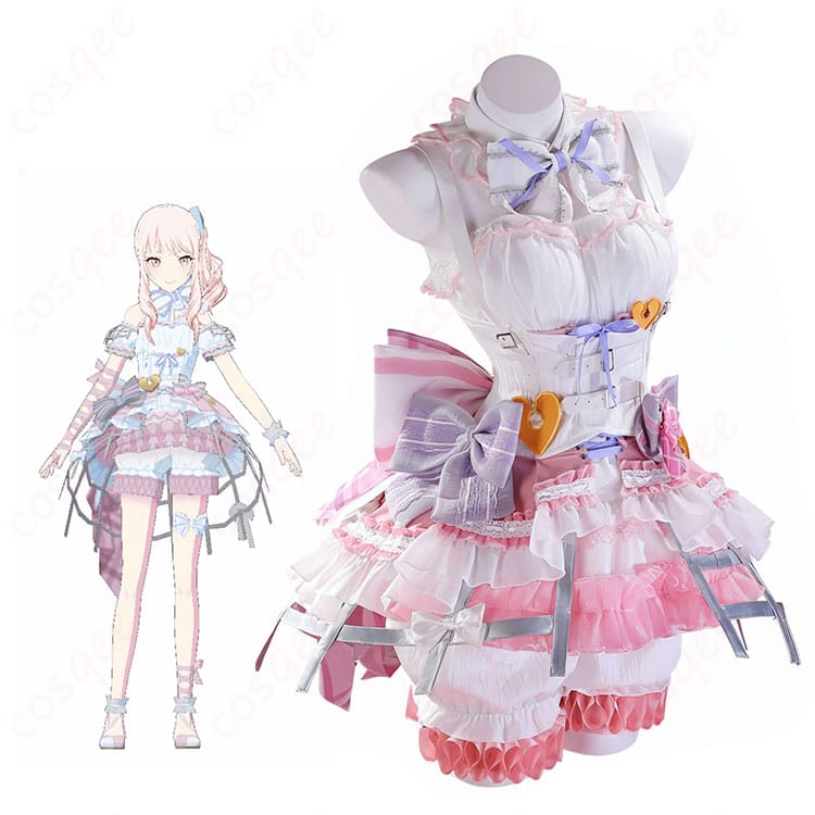 プロジェクトセカイ 暁山瑞希「ハイド・クリノリン」衣装と全身イメージ。可憐で中性的な魅力を再現したエレガントドレスの全景。