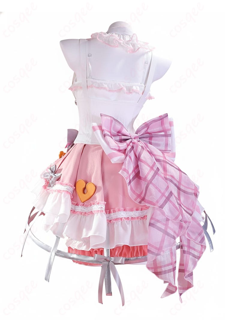 プロセカ 暁山瑞希 ハイド・クリノリン 衣装の背面全体図。腰リボンや裾の重なりまで上品に再現した後ろ姿。