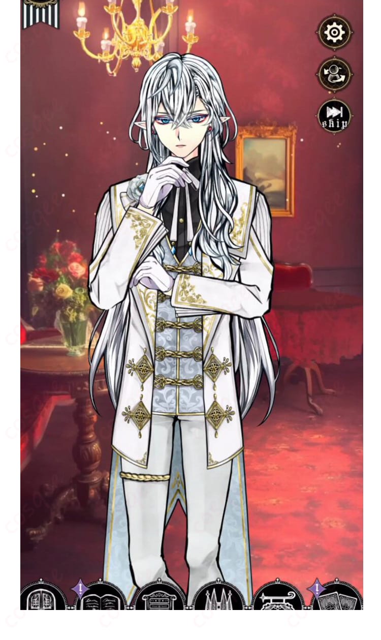 シロの執事服コスプレ衣装・正面着用イメージ。コートとベストのライン、スカーフの見え方まで再現した購入前参考用画像。