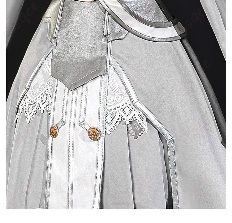 ムーン・クレイドル 星王妃アスナ衣装 裾ディテール。流れるような裾のドレープがエレガントな印象