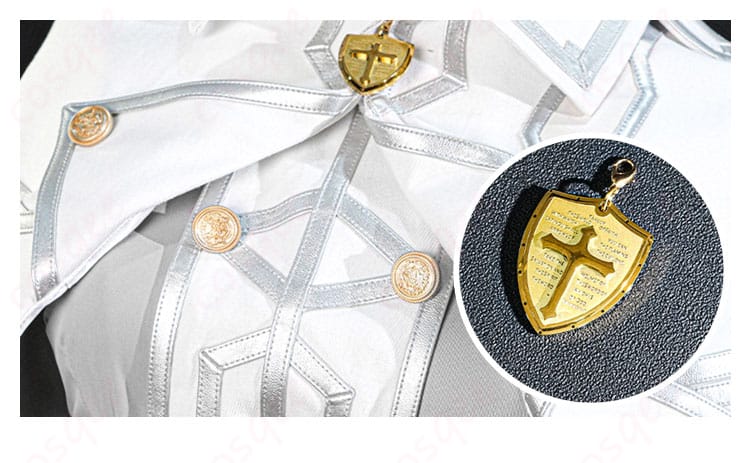 アスナ 星王妃コスプレ 襟元ディテール。襟飾りと端正な縫製ステッチが放つ上質感