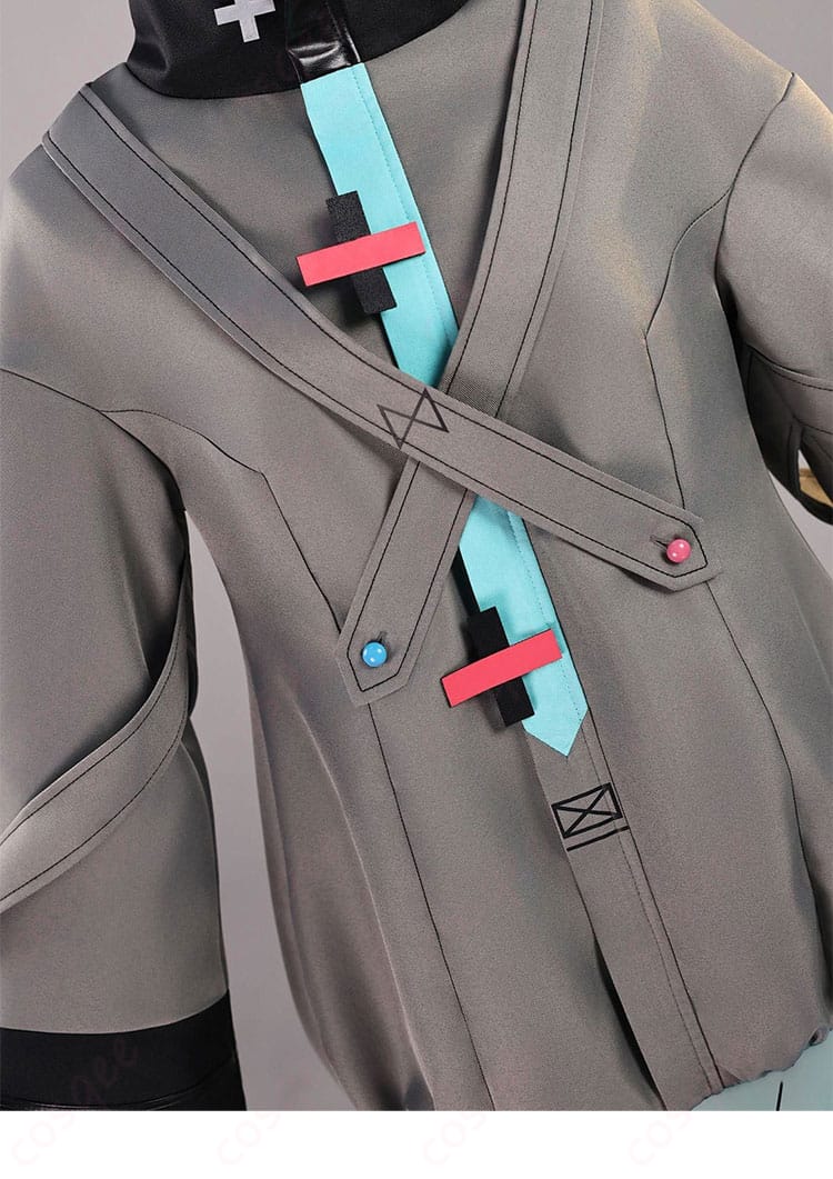 初音ミク 衣装 襟元ディテール|カラーラインと縫製の精度がわかるクローズアップ