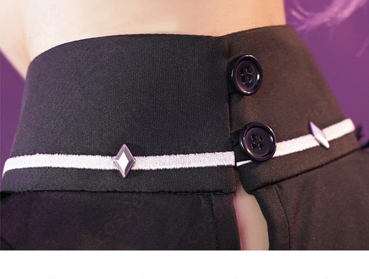 ドゥリン コスプレ 背面襟元とボタン装飾アップ｜後ろ姿のデザインと縫製を確認