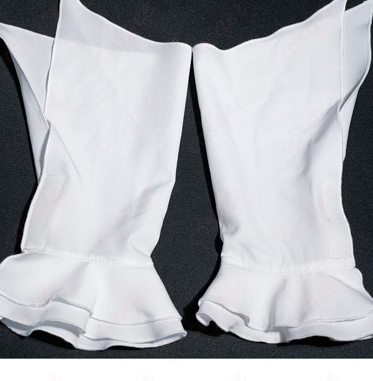 ベルベット コスプレの袖カバー・アームカバーの質感とカッティングを示すディテール写真