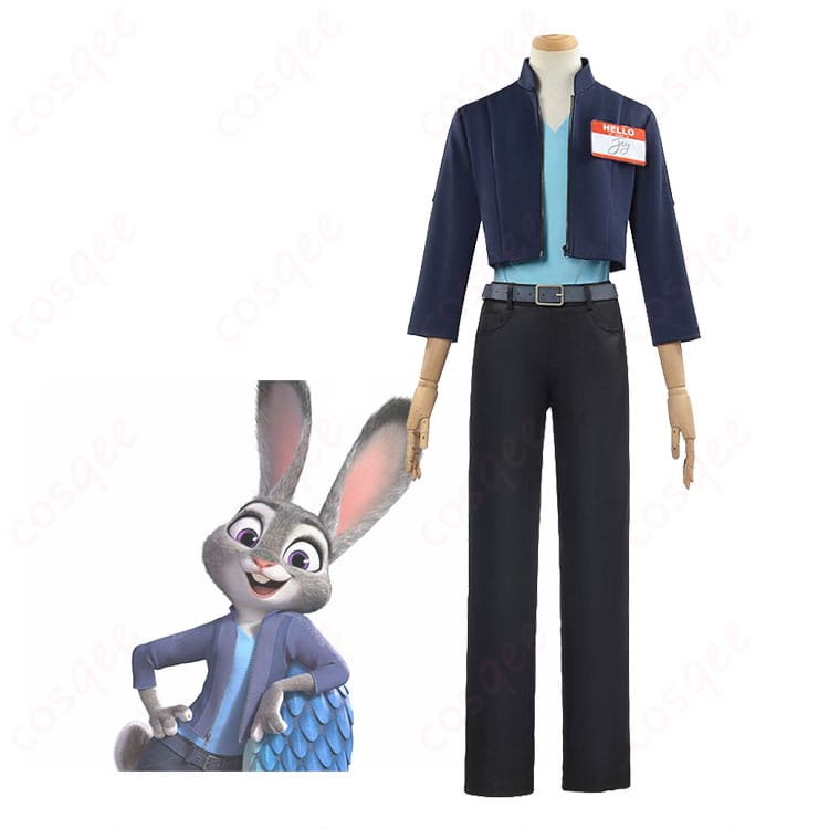 ズートピア2 ジュディ・ホップス 警官制服コスプレ 高再現で動きやすく撮影映えする4点セット-1
