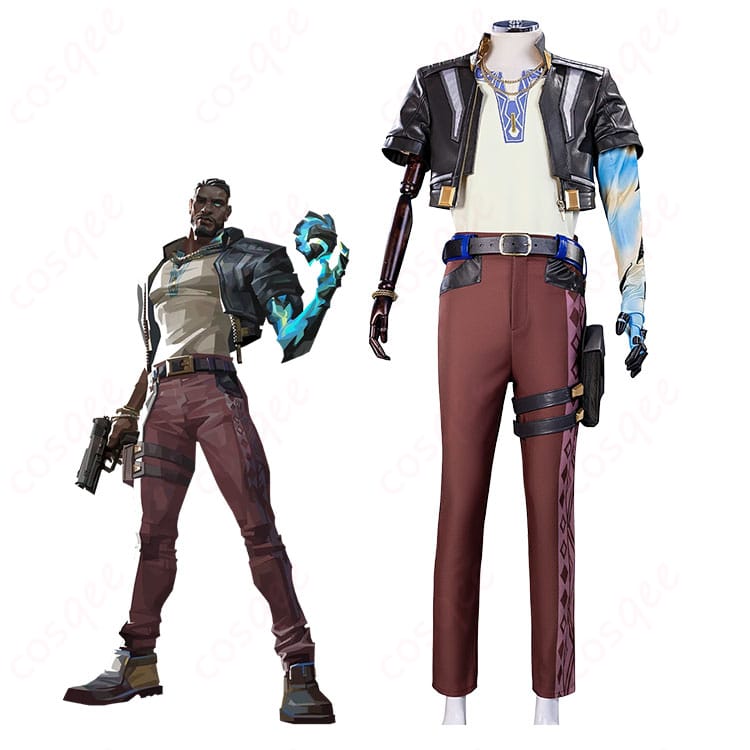 VALORANT ヴィトー 初期衣装の全身イメージ。タクティカルコートとギア配置を高再現したコスプレ衣装の雰囲気が分かる写真