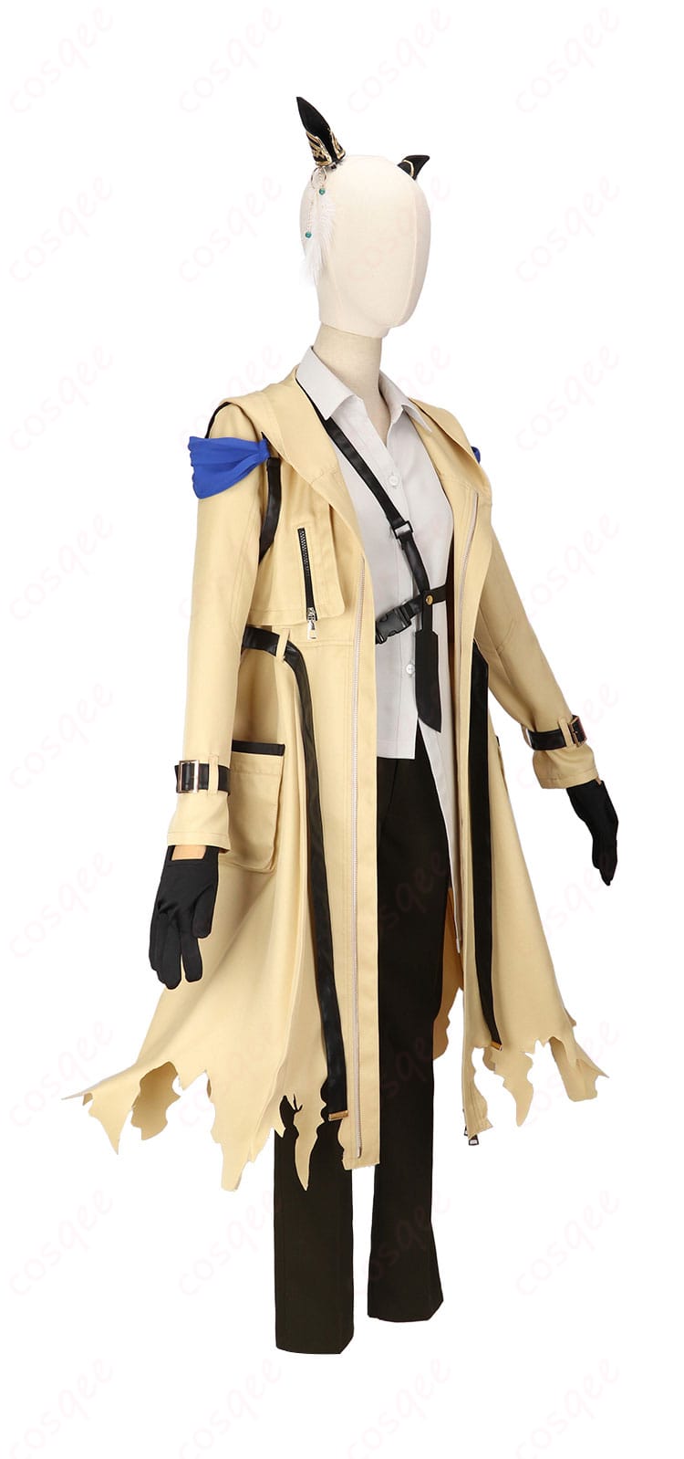 ウマ娘 ステイゴールド 勝負服コスプレ 側面。ラインの美しさと可動域の確保が分かる角度のディテール