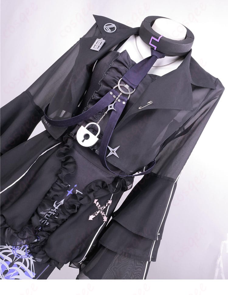 襟元装飾のディテール。ラプラス・ダークネス新衣装のネック周りの質感と縫製アップ