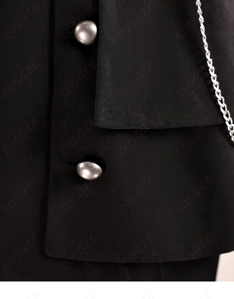 にじさんじ 葛葉 ヒットマン衣装 コスプレ ボタン装飾のアップ