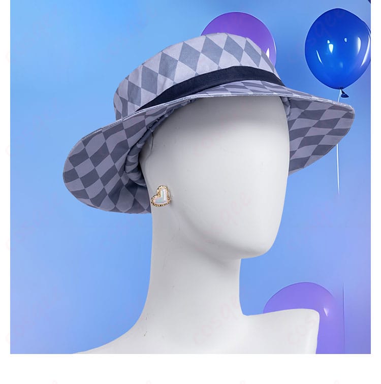 恋と深空 MC 気ままな旅 コスプレ 帽子アクセサリーのアップ。形状と装飾の配置が分かる