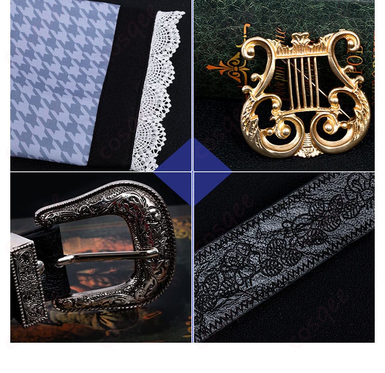 恋と深空 主人公 気ままな旅 コスプレ 外套袖口とベルト飾りのクローズアップ。意匠の再現度を示す