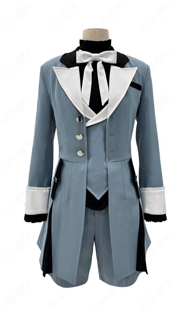 黒執事 シエル・ファントムハイヴ（兄）双子verのコスプレ衣装 正面全体。コート・ベスト・ショートパンツと胸元リボンのディテールが分かる高再現デザイン。