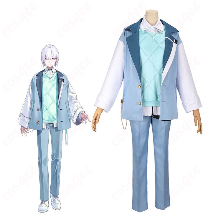 にじさんじ 城瀬いすみのデフォルト衣装とキャラクタービジュアルを並べた紹介画像｜衣装全体の雰囲気を把握