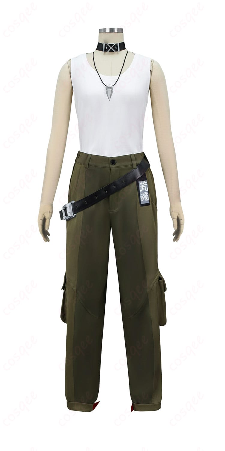 狛野真斗のインナー白ベストとパンツの正面ディテール。スマートなラインを強調