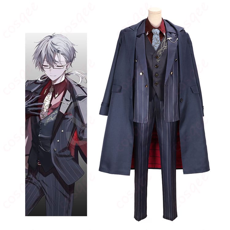 にじさんじ 葛葉 ONE SHOT コスプレ衣装の全体イメージ。キャラクターの雰囲気とロングコート×スーツの佇まいを再現。