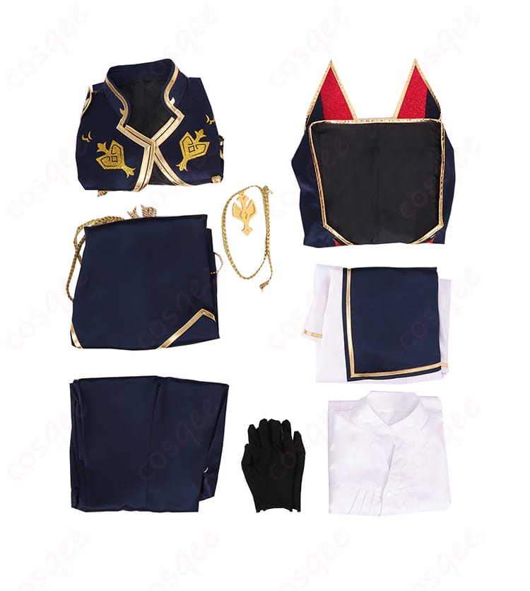 にじさんじ 葛葉 5th Anniversary 共通ステージ コスプレ衣装のセット内容一式。コート・マント・ベスト・ズボン・腰布・シャツ・手袋・腰飾り