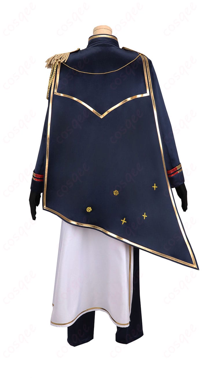 にじさんじ 葛葉 5th Anniversary 共通ステージ コスプレ衣装の背面全体。マントの長さと腰飾りの配置など装飾ディテールを確認できる画像