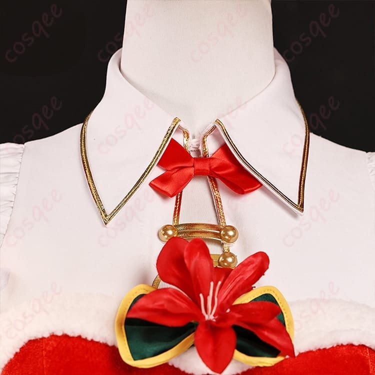 エミリア クリスマス記念コスプレ｜清楚に映える白ファー×リボン、前開きで着替え快適 - 3枚目の画像