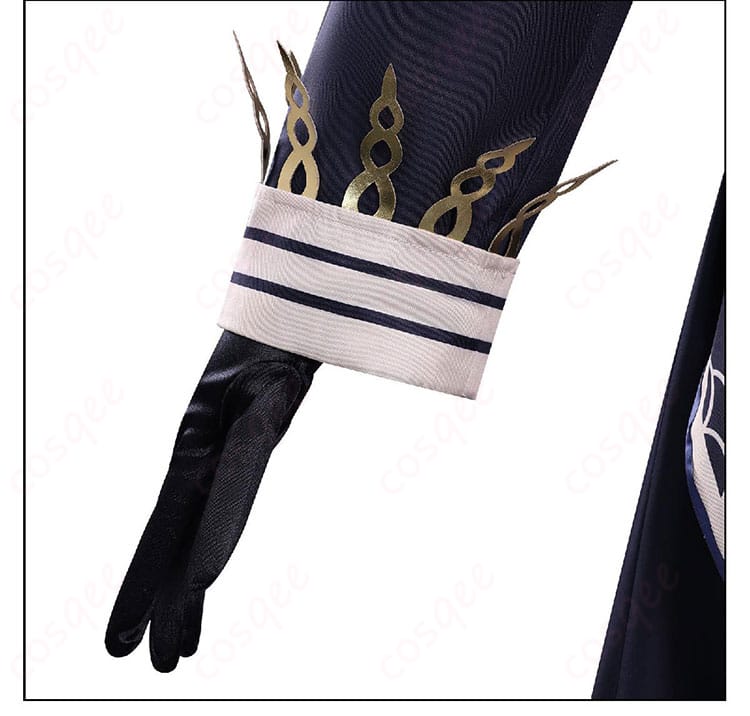 蓮見レイア 衣装の袖口装飾クローズアップ。整ったステッチとカフの形状が確認できる