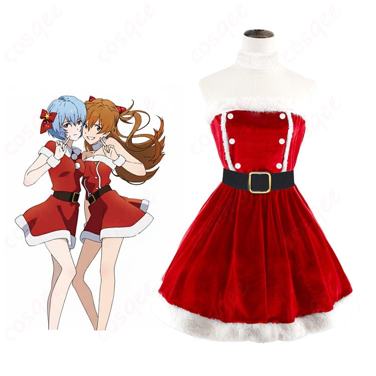 惣流・アスカ・ラングレー クリスマス衣装の全体イメージ。新世紀エヴァンゲリオンのキャラクター性を活かした赤×白コーデのセット内容がわかる画像