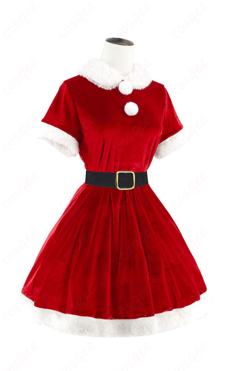 綾波レイ クリスマス衣装ワンピースの側面デザイン。シルエットと袖口ディテールが見える画像