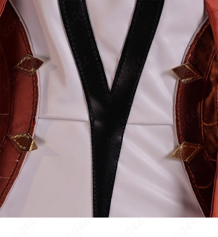 衣襟の装飾パターンとラインワークのディテール