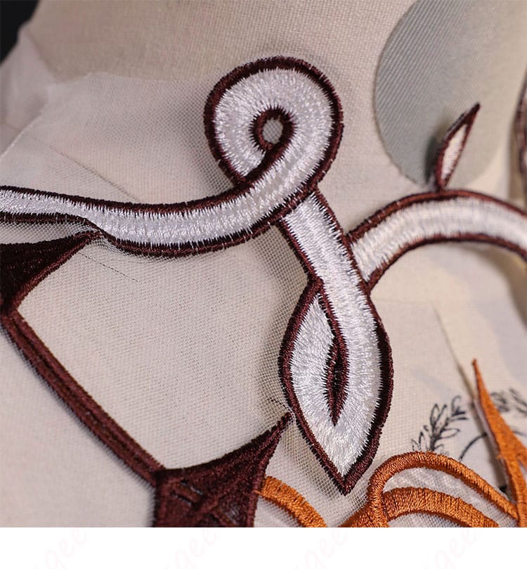 衣領の装飾モチーフと縁取りの詳細