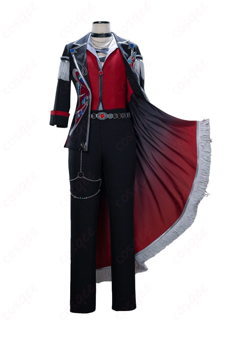 荒地の翅コスチュームの正面全体。コートとベストのシルエット