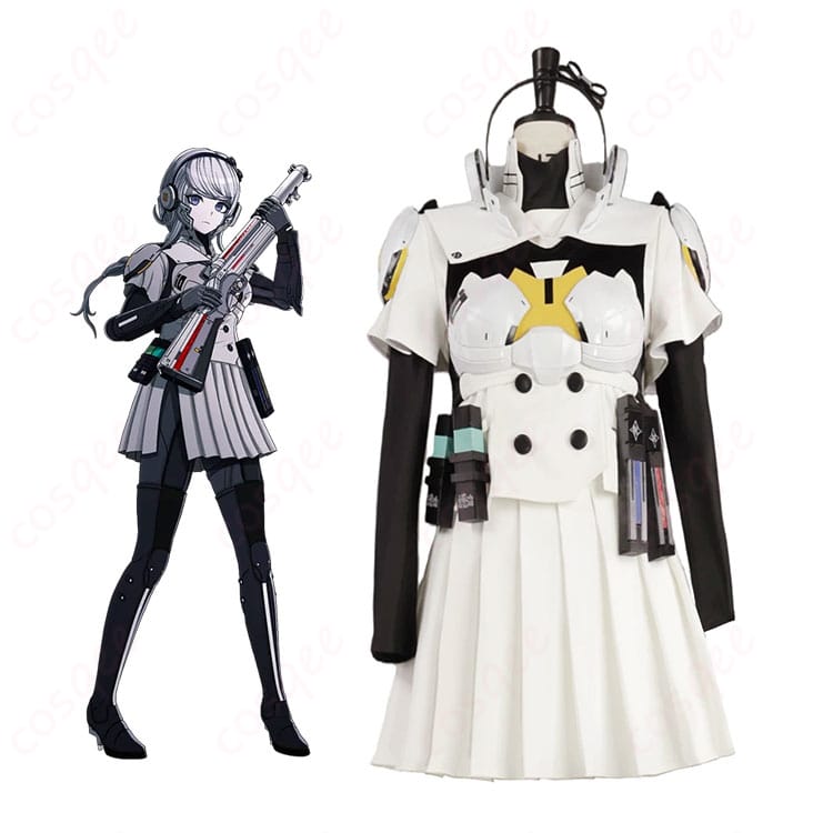 霧藤希の戦闘服コスプレ一式を着用イメージ込みで示した商品全体写真