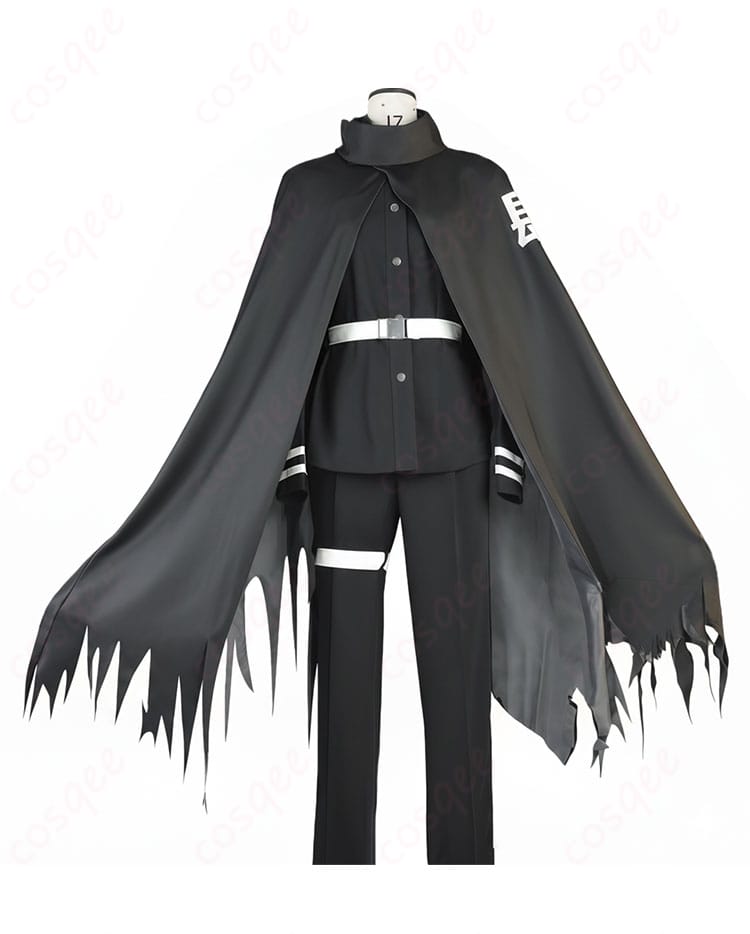 HUNDRED LINE 蒼月衛人のマント正面全体。落ち着いたダークトーンとクールなシルエットを再現したコスプレ衣装