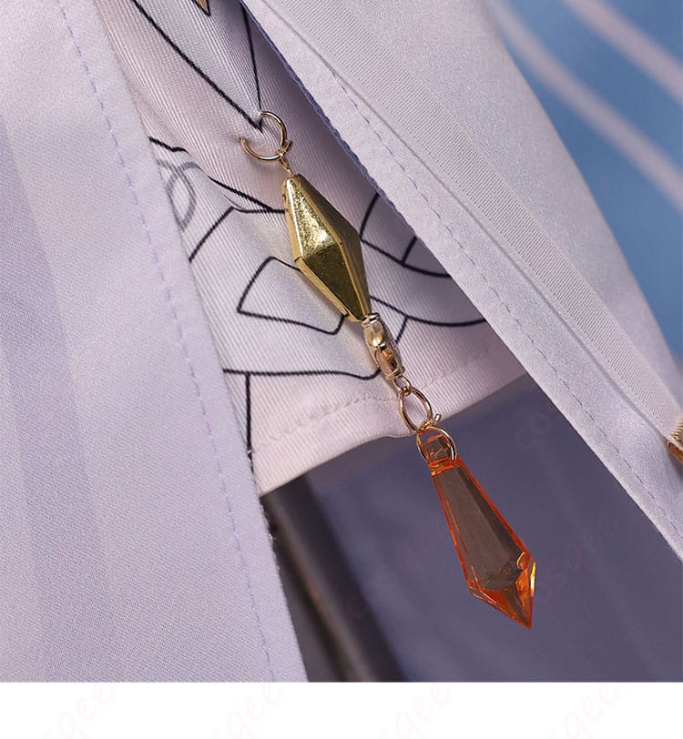 原神 魔女会イメージ衣装の斜め打ち合わせ風スカート装飾