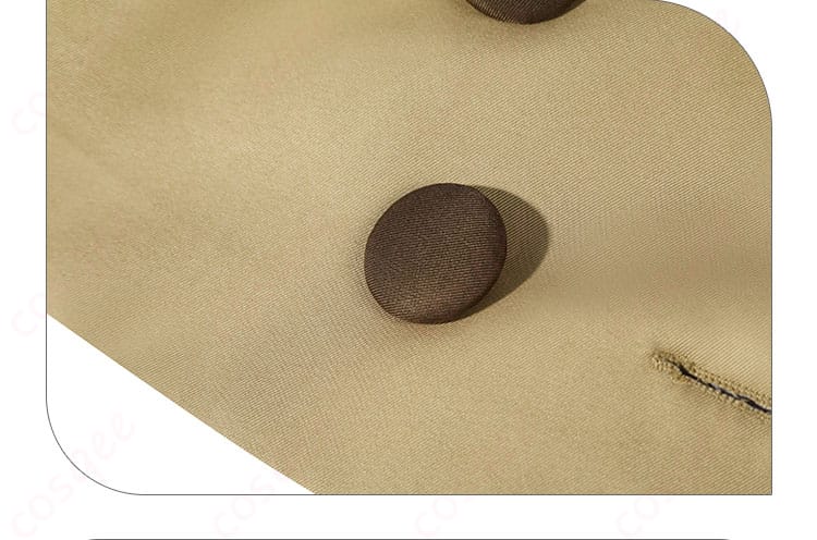 コート前ボタンの表面仕上げと留め付け強度