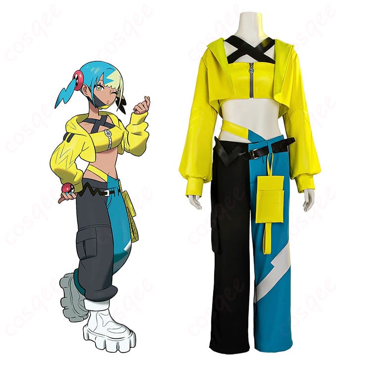 カナリィのフルコーデ着用イメージ（パーカー・ズボン・ベルト・ポーチ・マスクのセット）