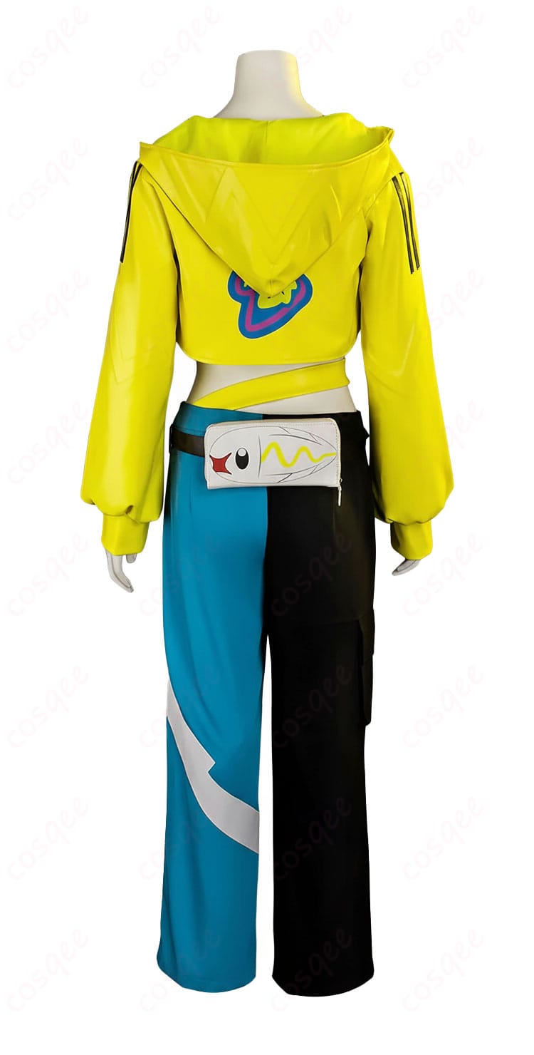 カナリィ衣装の背面全体（フードと背面ラインの配置）