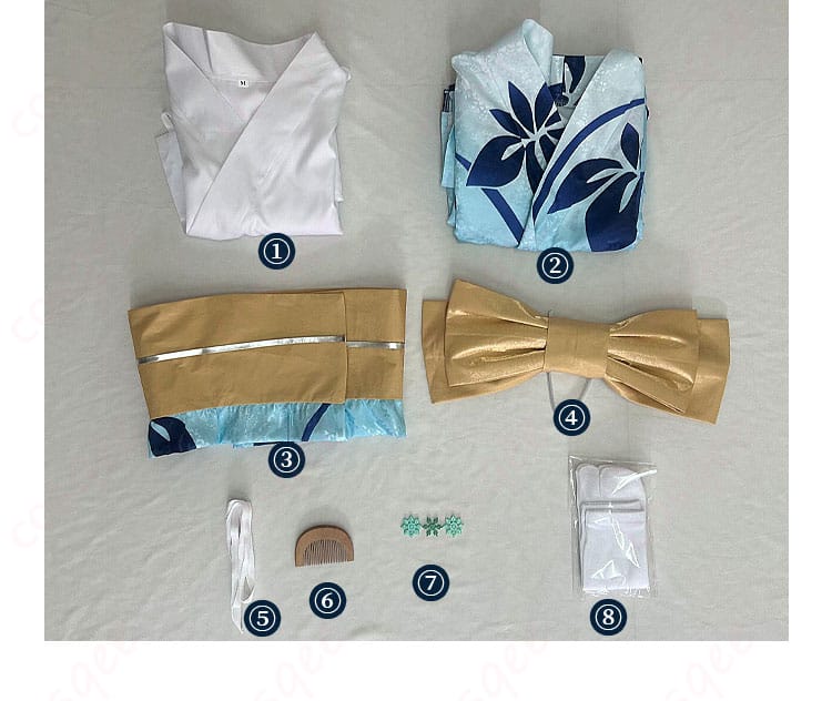 セット内容(衣装本体・髪飾り・靴下)のレイアウト一覧