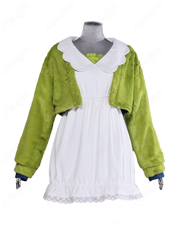 草薙寧々 くちぱっち風コーデのコートとワンピースの正面全体。ロゴなしのディテール確認用