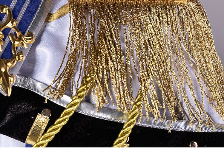 東雲彰人 ノーブル・パラディン衣装の肩の流蘇ディテール。揺れ感と取り付け位置