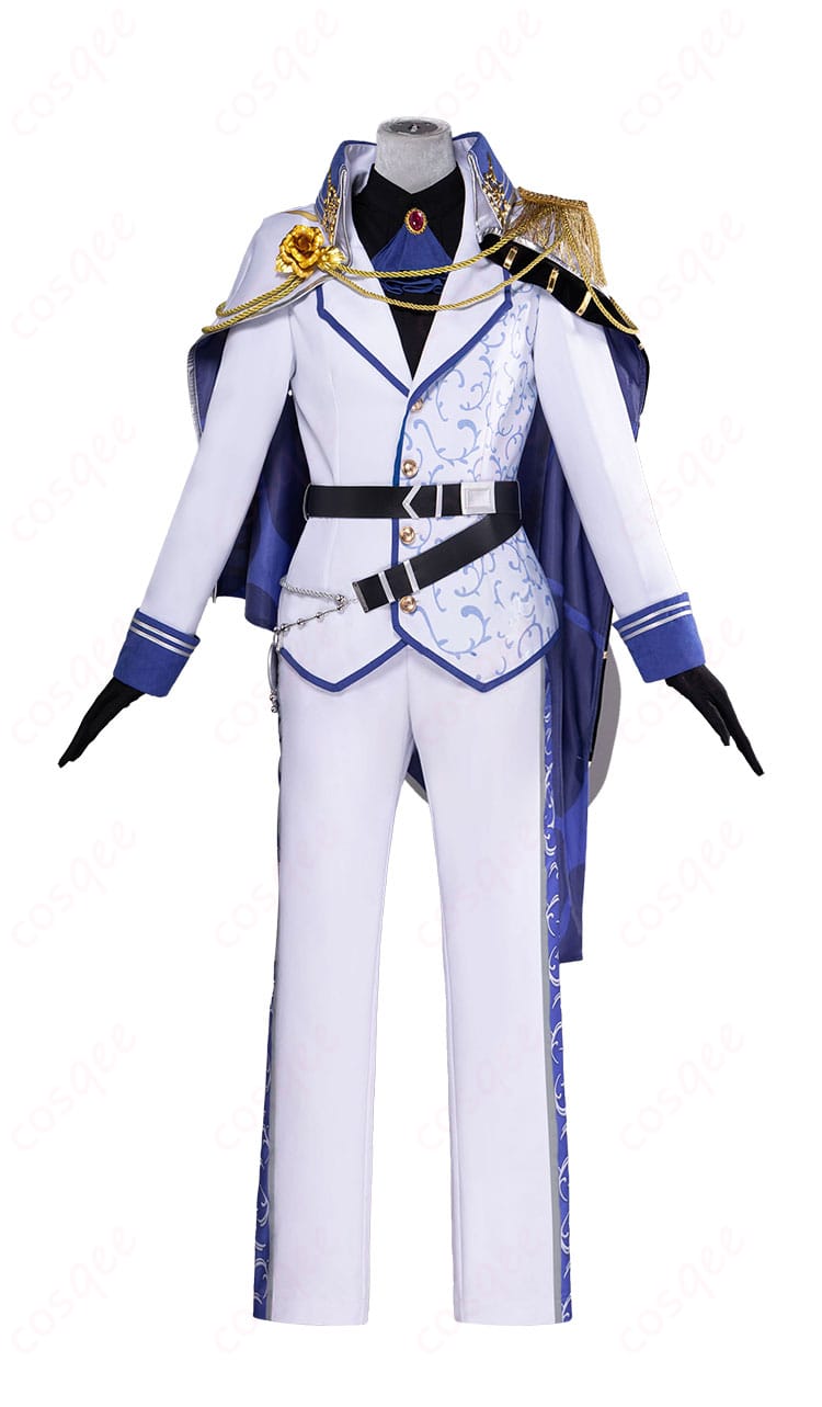 東雲彰人 ノーブル・パラディン衣装の正面全体。コートのラインと胸元装飾を確認