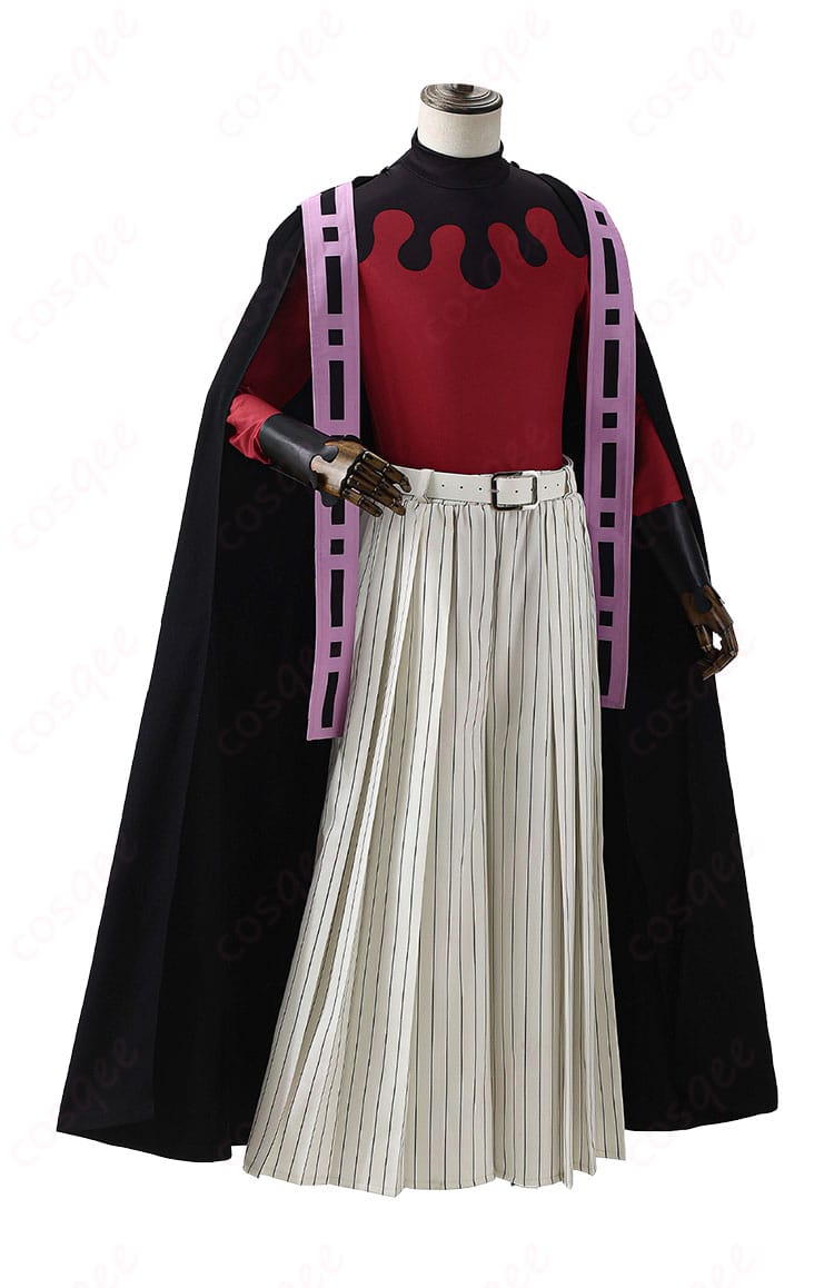童磨 通常衣装コスプレの側面シルエット画像（ベルトとマントの落ち感）