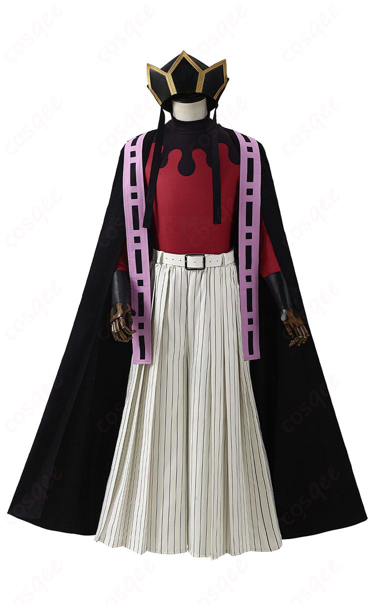 童磨 通常衣装コスプレの正面全体画像（マント・袴・インナー）