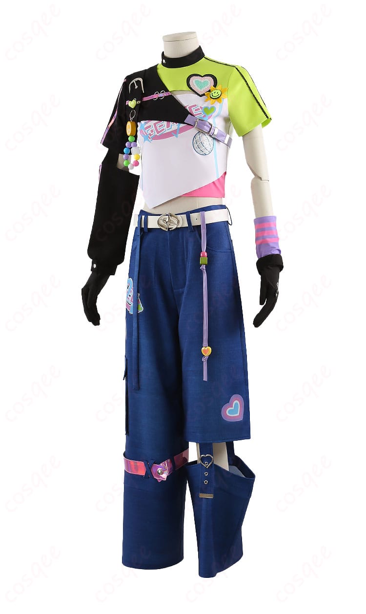 衣装左側面のシルエット（リストパーツと腰飾りの配置）