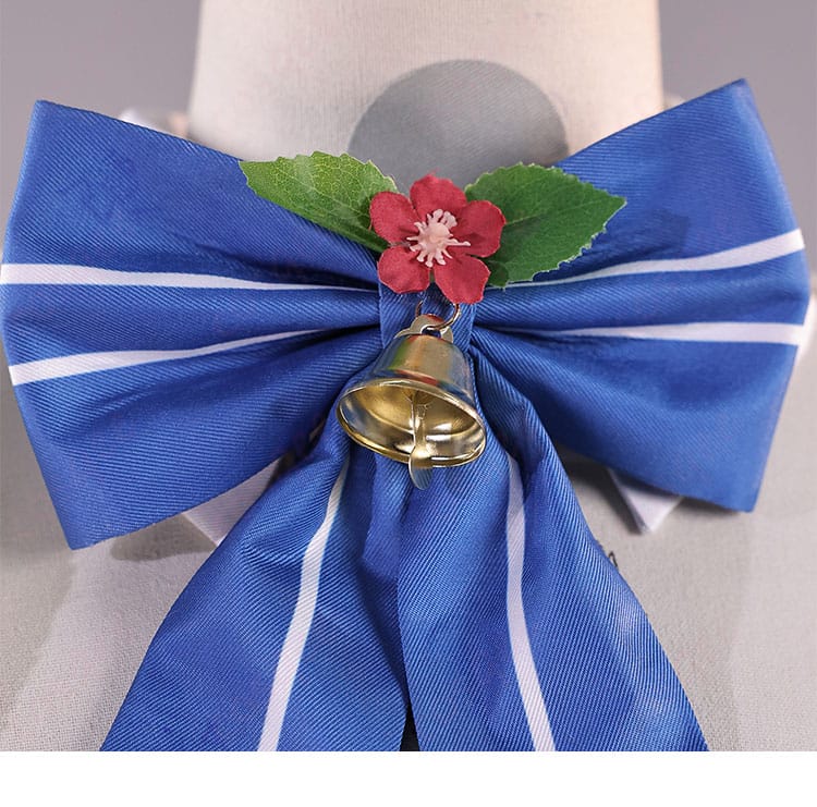 レム衣装の蝶リボン装飾ディテール|胸元のボウタイの形状と縫製アップ